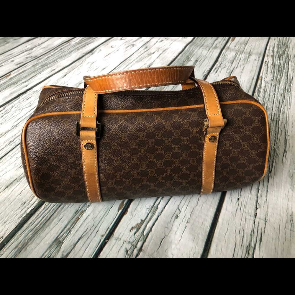 Vintage Céline Macadam S100/55BrownCanvas Satchel